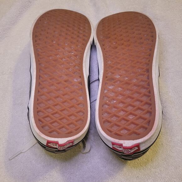 Vans Mens 7.5 Old Skool Black Gray Canvas Check Lace Up Low Skate Sneaker shoe - Picture 6 of 8